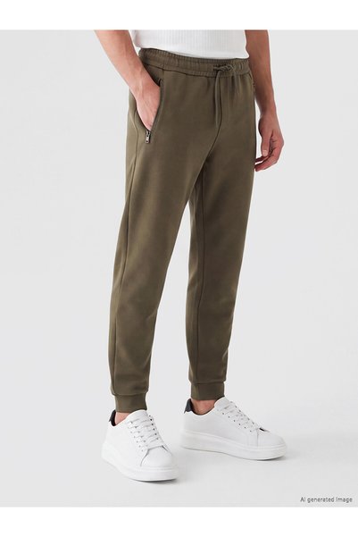 LC Waikiki NEVAVM Farkıyla LCWAIKIKI Classic Khaki 2 سروال رياضي للرجال ذو خي...