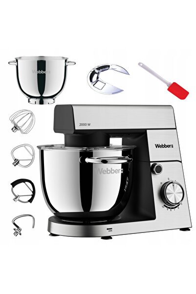 WEBBER Robot de Bucătărie Planetar SM16, 2000W, Bol 5,2L, 10 Viteze, Pulse, 4...