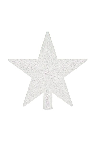OEM Varf pentru Brad Stea 3D Albă Irizata cu Glitter 15 cm de Crăciun – Atmos...