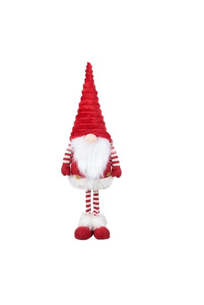 OEM Figurină Decorativa de Crăciun Gnome cu Blana Roșie și Căciulă Catifelata...