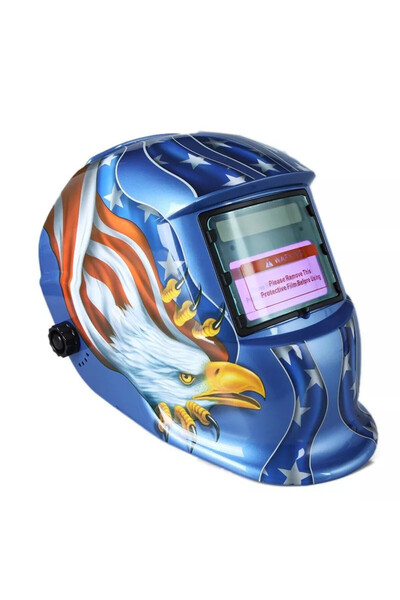OEM Automatic welding mask, vulture model, solar panel with crystals that dar...