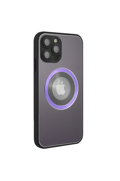 XGSM Husă MagSafe pentru iPhone 12 Pro, Orificiu pentru logo Apple, Mov