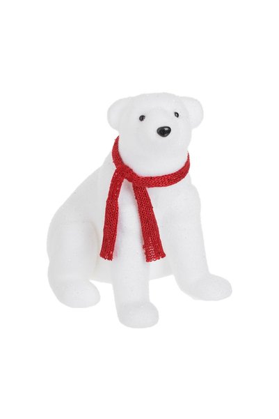 OEM Figurină Decorativa de Crăciun Urs Polar din Spuma cu Fular Roșu 30 cm – ...