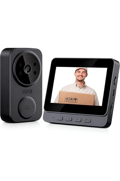 GENERAL Wireless Video Doorbell with 4.3" Screen, No WiFi Needed, 2-Way Talk,...