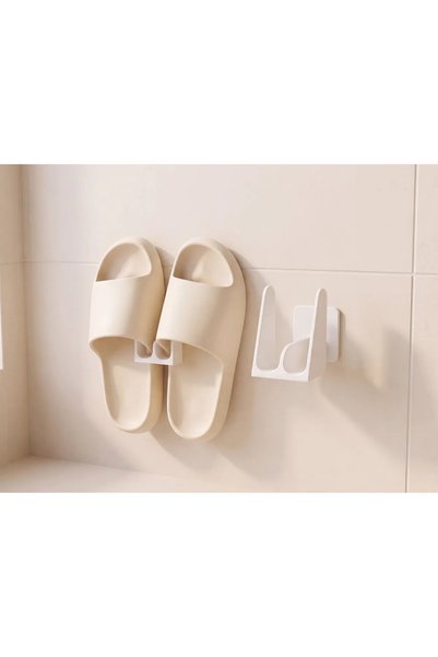 Bezos 3D Baskı Duvara Monte Banyo Terlik Askısı Minimalist Terlik Rafı Delmed...