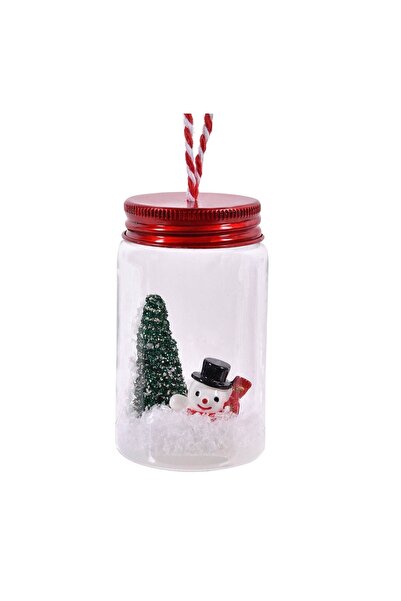 OEM Ornament Brad de Crăciun Borcan Transparent Capac Metalic Brazi Om de Zăp...