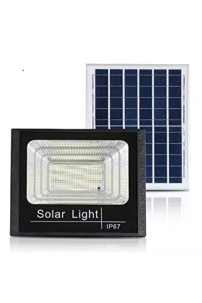 Jortan Proiector LED 300W cu panou solar, telecomanda inclusa, senzor de lumina