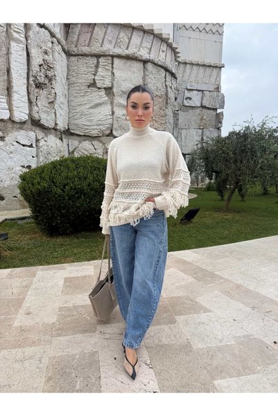 ROUPAS COLLECTİON Püsküllü Diana Kazak