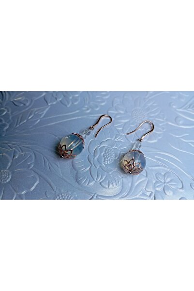 Generic Brand Earrings with Opalite, faceted opal and pink plated accessories