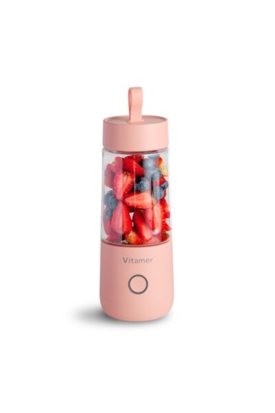 vitamer 350ml Ηλεκτρικό Επαναφορτιζόμενο Blender με θύρα USB για Χυμούς - Ροζ
