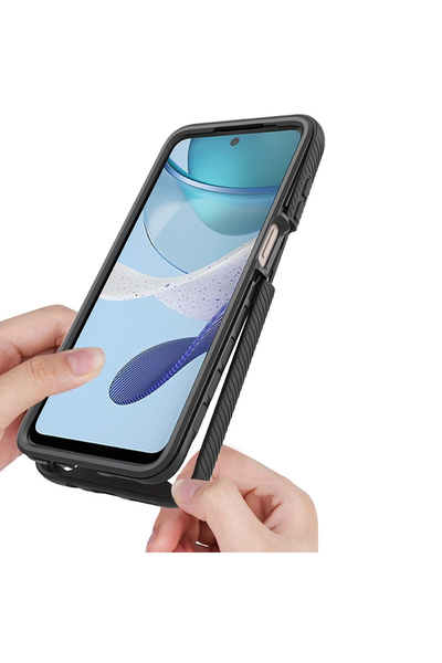 XGSM Husă pentru Motorola Moto G53 5G, antișoc, cu folie, neagră