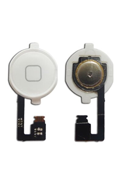 OEM Apple Πλήκτρο Home με Καλωδιοταινία και PCB Μεμβράνη για iPhone 4 - Λευκό
