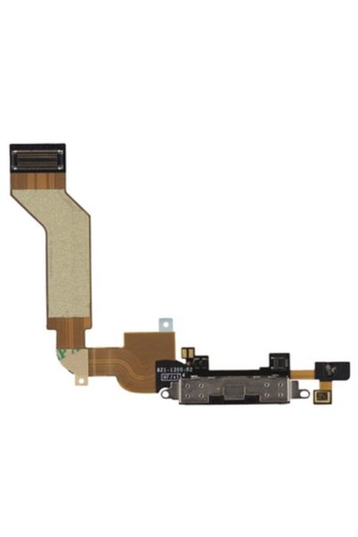 OEM Apple Θύρα Φόρτισης με Καλωδιοταινία για iPhone 4S - Μαύρο