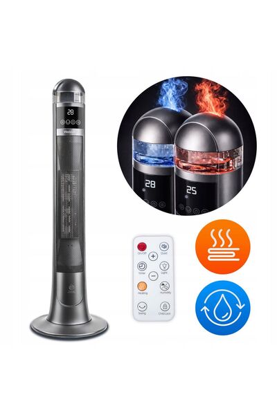 WEBBER Aerotermă Ceramică ETNA 2200W, Umidificator, Efect Flacără LED, Teleco...