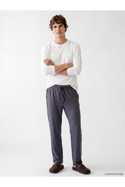 LC Waikiki Set de pijamale pentru bărbați STANDARD Fit, Sparkling Choices de la Shining Store
