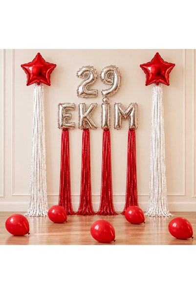 Doğasüs 29 Ekim Folyo Balon Pano Süsleme Seti