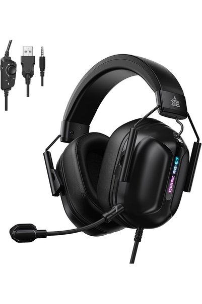 OMIRE RB-E7 Wired Gaming Headset for PC Computer Headset with Noise Canceling...