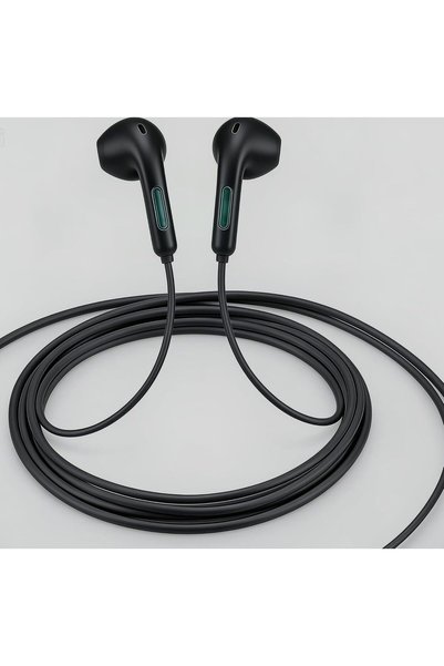 Generic Wired In-Ear Earphones with Built-in Mic, 3.5mm Jack Stereo Sound, Black