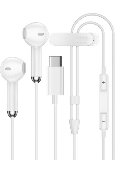AILKIN سماعات أذن سلكية USB-C لهواتف آيفون 17 برو ماكس، 17، 17 برو، إير 16، 1...