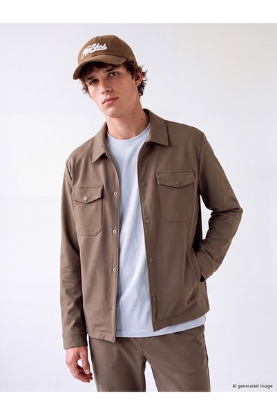 LC Waikiki Özmarka New Season Beige Loose Fit Men's Jacket