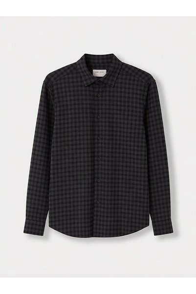 LC Waikiki Anthracite Regular Fit Plaid Men's Shirt