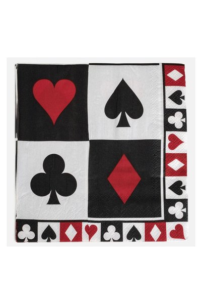 OEM Șervețele de Petrecere Cărți de Joc Roșu-Negru, 2 Straturi, 33x33 cm, 20 ...