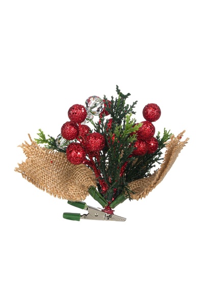 OEM Decorațiune de Crăciun cu Clips Crenguta Berries Roșii Glitter Margele 12...