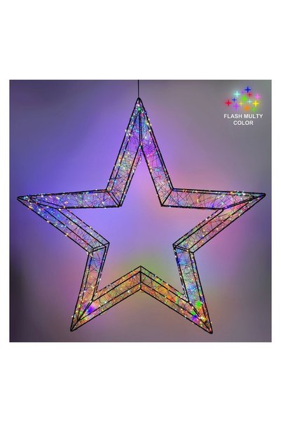 OEM Stea Metalica Decorativa Flash 1800 LED 75x8x75 cm – Lumina Colorata de C...