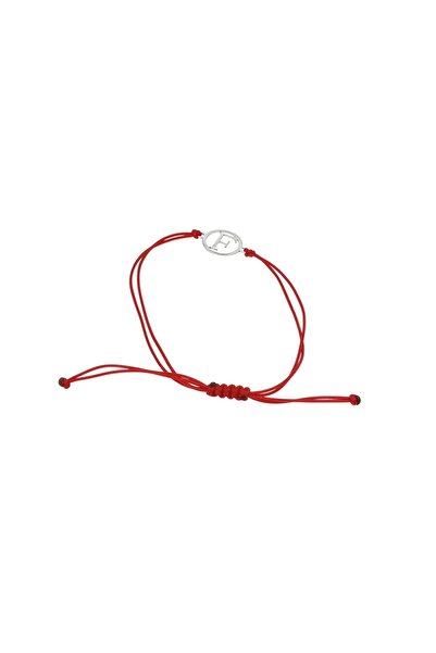 BIZZARO Brățară unisex cu inițială "F"din argint 925 si fir de mătase