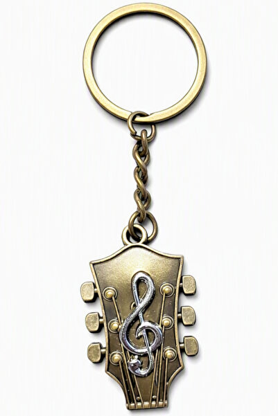 Bronze Guitar Sol Key Keychain