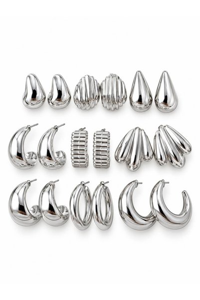 CHARMLUCKY Multiple (9 Pcs) Earring Set