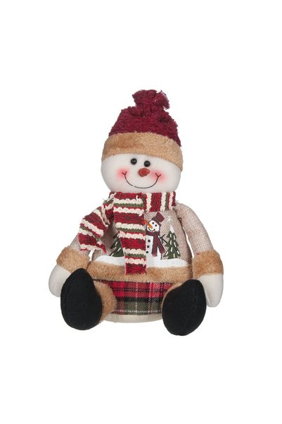OEM Figurină Decorativa de Crăciun Om de Zăpadă cu Fular Căciulă 24 cm – Deco...