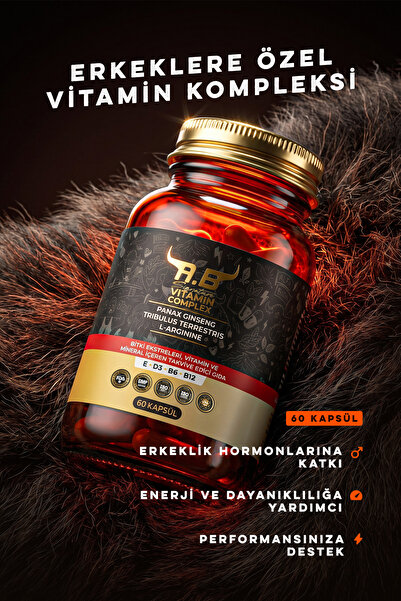 Vitamin Complex Ginseng Tribulus L-Arginine (Erkeklere Özel) 60 Kapsül
