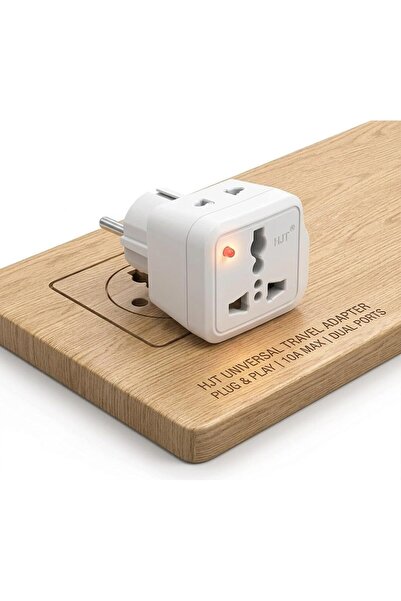 GENERAL HJT 2-in-1 Universal Travel Adapter Type E/F European Plug