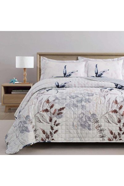 Valentini Printed Bedspread Set - King Midnight Forest