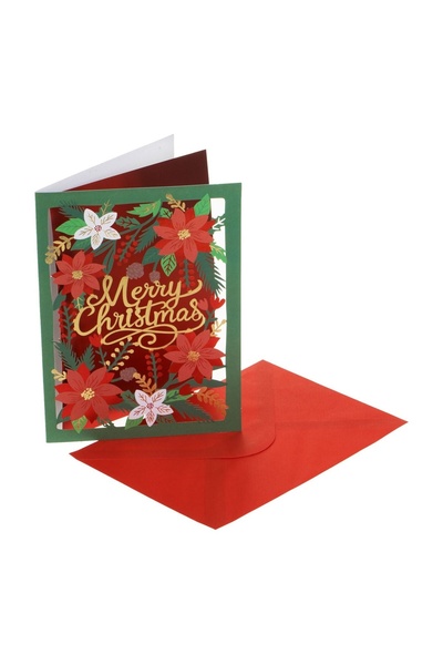 OEM Felicitare de Crăciun Verde cu Model Decupat Craciunita "Merry Christmas"...
