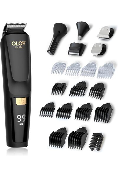 OLOV FOR MAN Beard Trimmer, 20 Piece Mens Grooming Kit and Hair Clipper, Elec...