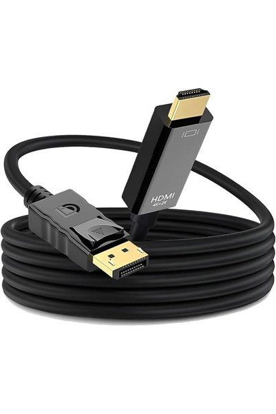 Generic كابل DisplayPort إلى HDMI بدقة 4K، طول 1.8 متر (6 أقدام)، أحادي الاتج...