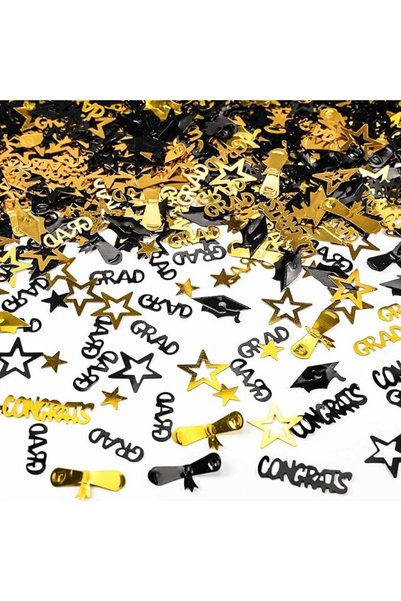 Yelajoy Gold Black Graduation Confetti，60g Congrats Grad Party Table Scatter,...
