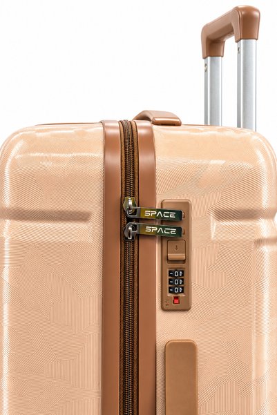 LUGGAGEMARKETİM مجموعة حقائب سفر SPACE الموديل 1782 مكونة من 3 قطع - هيكل صلب من مادة ABS - حقيبة كبيرة ومتوسطة وصغيرة للحمل