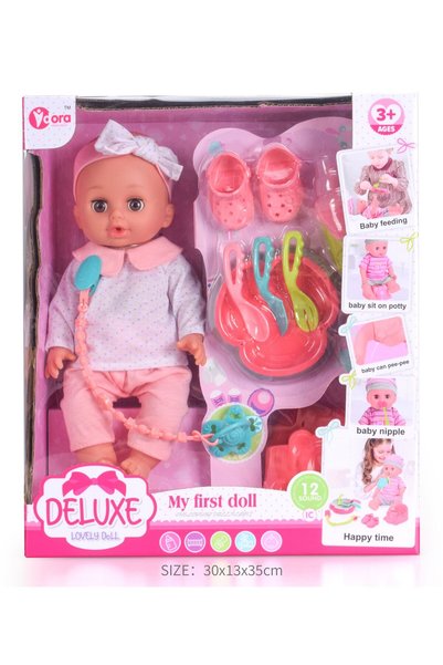 Blue Toys Υπέροχη Κούκλα Μωρό με Ήχους, Παπούτσια και Μπιμπερό 30 εκ. (MKO250...