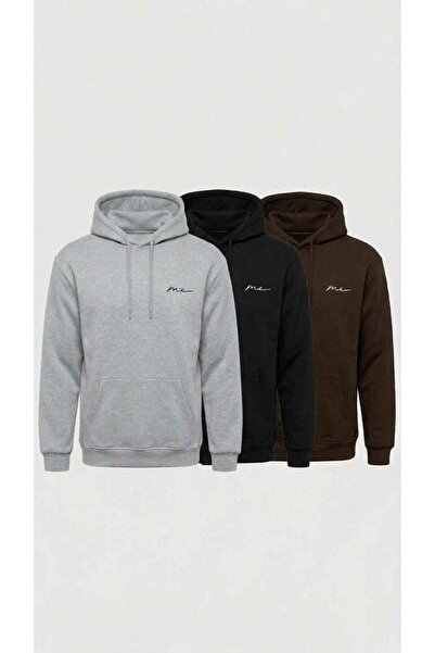 Me selection Unisex 3-Pack Embroidered Logo Hooded Sweatshirt Set with Kangar...