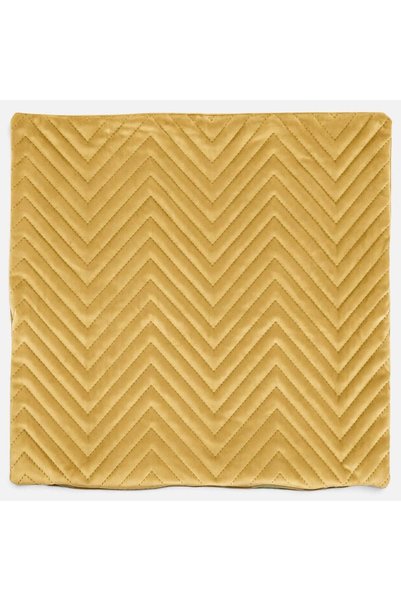 OEM Fata de Perna Decorativa de Iarna Mustar Velvet cu Model Zigzag 45x45cm