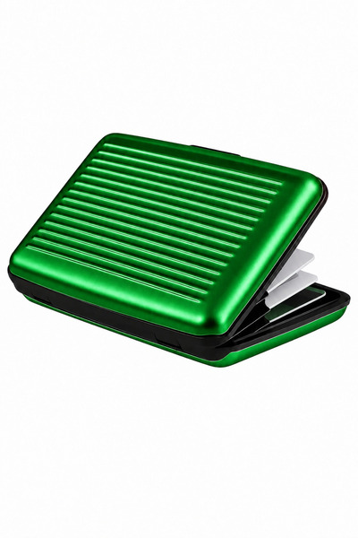 Boldy Aluminum Card Holder - Card Holder with Cover - Travel Card Holder - Bu...
