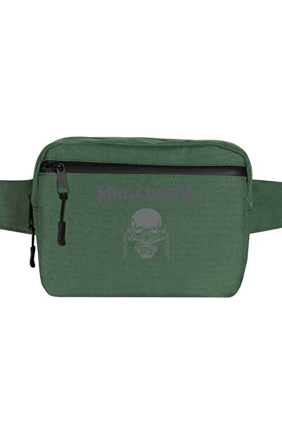 CrowsGate Megadeth Vic Rattlehead Skull torba za struk zelene boje