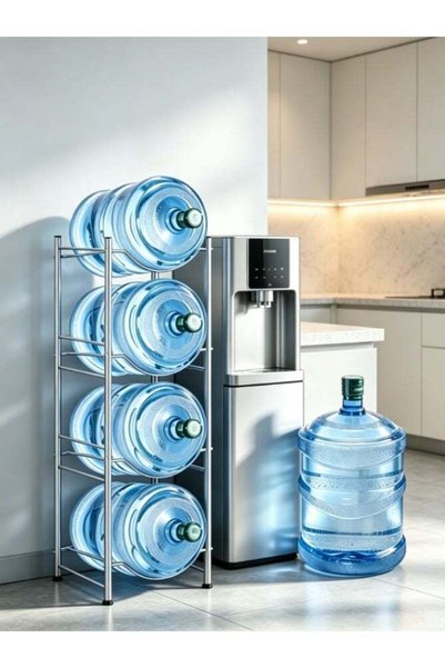 Generic Brand CityRiya-Long Heavy Duty 4 Tier Water Jug Storage Stand, Stainl...