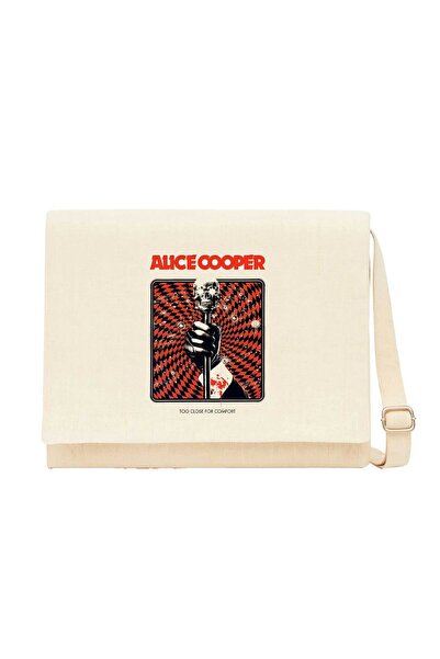 CrowsGate Alice Cooper Too Close for Comfort Mikrofon Krem Kanvas Postacı Çan...