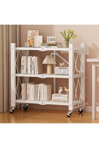 Generic Brand YY-Recheer Multilayer Foldable Storage Shelves with Wheels, Hea...