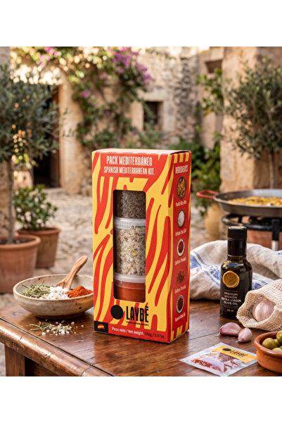 Laybe Kit mediteranean 155 g – set cadou cu 3 condimente (boia, cimbru, sare ...