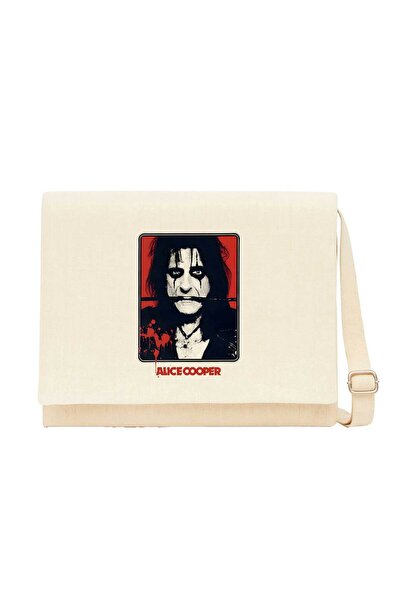 CrowsGate Alice Cooper the Belt Cream Canvas Messenger Bag